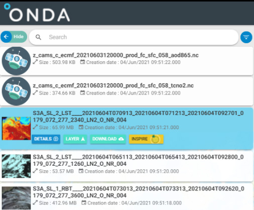 Inspire Metadata File Download Onda Dias